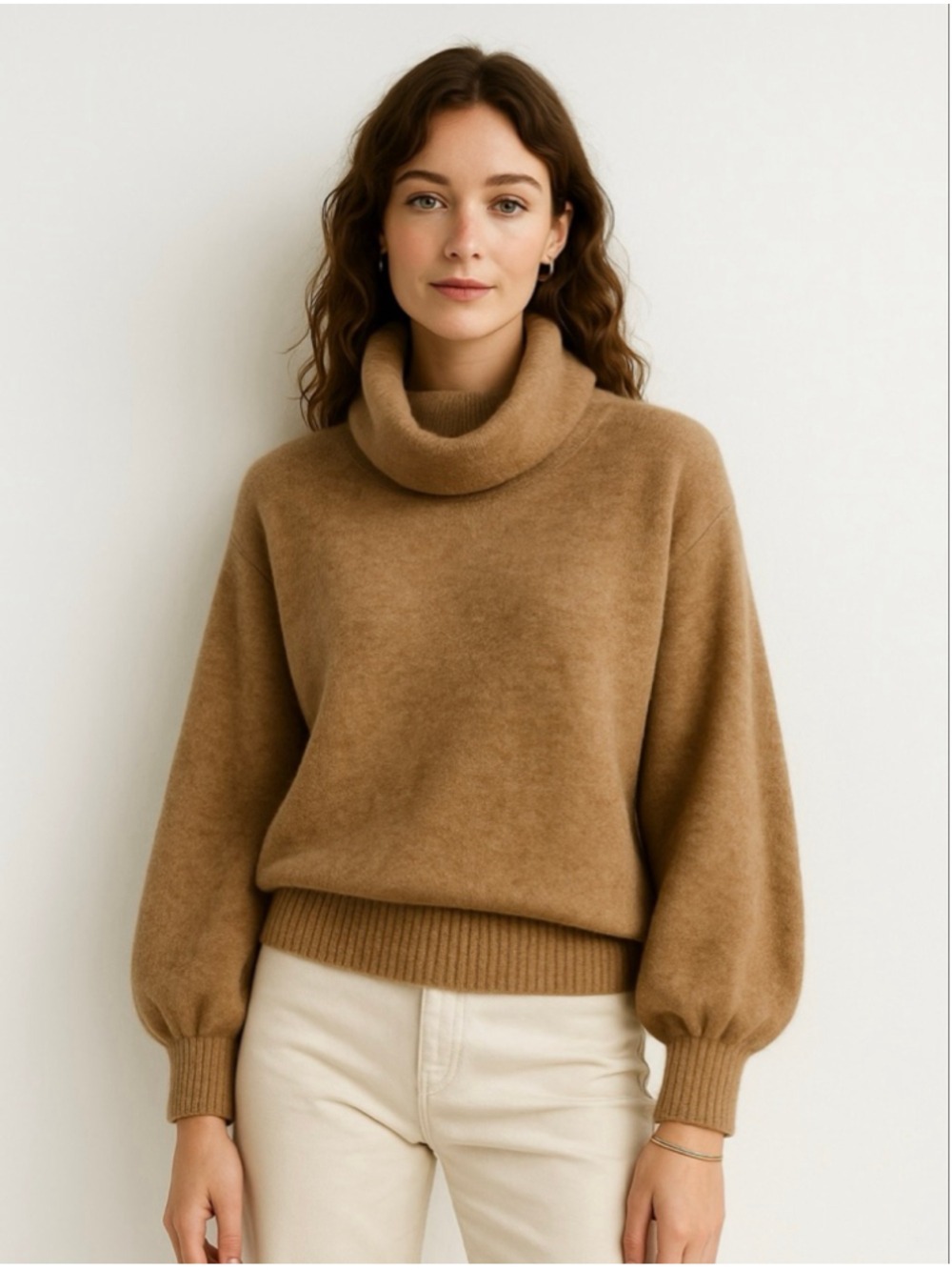 The Group Babaton Alpaca Wool Blend Adichie Sweater Camel Cowl Neck Aritzia S